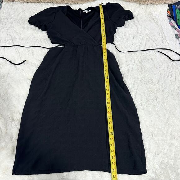 And Now This Size L Black Cut Out Elegant Textured Midi Dress Date Night Neutral - Picture 7 of 11